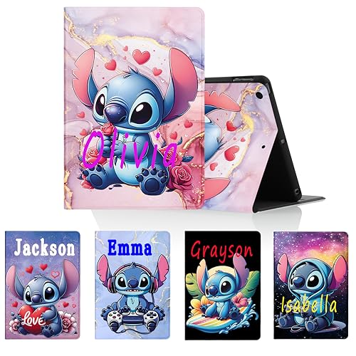 Cartoon Anime Personalisierte Tablet Hülle für Apple iPad 10 Generation 2022 10,9",Personalisiert PU Leder Flip SchutzHülle Selbst Gestalten mit Text Individuelle Custom Cute Kawaii Figur Muster Case von YANGC