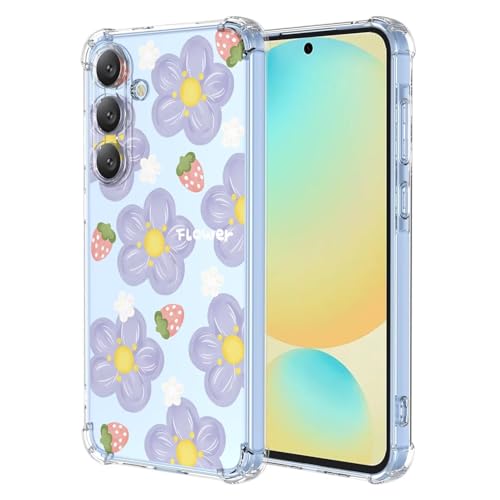 ESONG Transparent Handyhülle Für Samsung Galaxy S24 FE,Ultra Dünne Blume Muster Klar Ästhetik Schutzhülle Für Mädchen Damen,Weich Tpu Silikonhülle Cover,Schlanke Durchsichtig Stoßfeste Case03 von YANJIEER