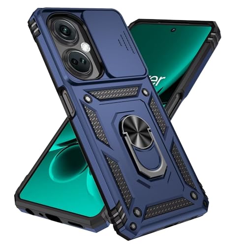 YANJIEER ESONG Handyhülle für Samsung Galaxy S25+ Plus Ständer Hülle,Militär Stoßfeste Handytasche Case Outdoor Schutzhülle Cover,Metall Ring Halter/Kameraschutz,Marine von YANJIEER