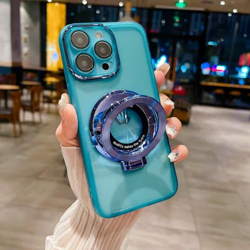 YANJIEER ESONG Transparent Handyhülle für Infinix HOT 9 Play/HOT 11 Paly Magnetische Ring Ständer Schutzhülle für Damen Herren, Ultra Dünne Bumper Silikonhülle Shiny Cover Stoßfeste Case Blau von YANJIEER