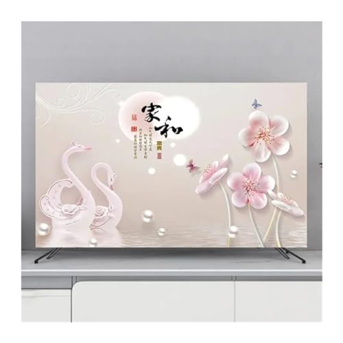 YANKUN TV Abdeckung TV Abdeckung Schutz Staub Abdeckung Haushalt Hängen TV Staub Abdeckung Hause Universelle Blumen Dekoration Einfache FüR Flacher Fernseher(E,58-60inch 140x85cm) von YANKUN