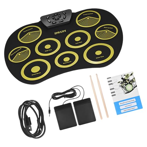 9 Pads, aufrollbares Übungstrommel-Set, integrierte Lautsprecher, Kopfhörerbuchse, Kits für Kinder, Erwachsene, Anfänger, elektronisches Schlagzeug-Set von YAOGUI