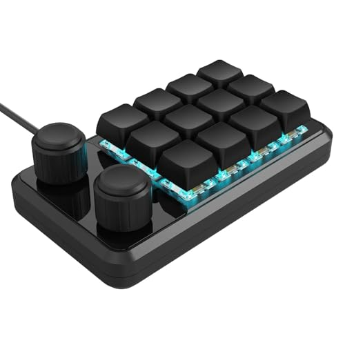 YAOGUI Makro-Pad mit 12 Tasten für Gamer und professionelle RGBs, beleuchtet, programmierbar mit Typ-C-Kabel von YAOGUI