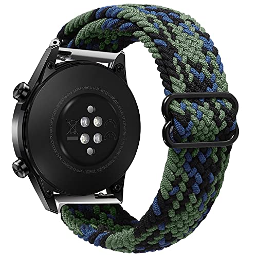 YASPARK Kompatibel mit Galaxy Watch 3 45mm Armband, 22mm Geflochtenes Nylon Elastikband Armaband für Gear S3 Frontier, Huawei Watch GT3 46mm,Huawei Watch GT2 46mm, GT 46mm, GT3 Pro, GT2 Pro, GT 2e von YASPARK