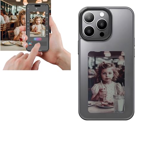 YATUO DIY E-Ink Handyhülle für iPhone 15, intelligente Foto-Rückprojektion, individuelle Handyhülle, zeigt Fotos sofort auf dem Tintenbildschirm, Personalisieren Sie Ihre Handyhülle von YATUO