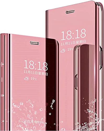 YAYIYY Hülle Kompatibel mit Honor Play9T, Spiegel Flip Case, mit Kickstand Case, Schutzhülle Kompatibel mit Honor Play9T.Roségold von YAYIYY