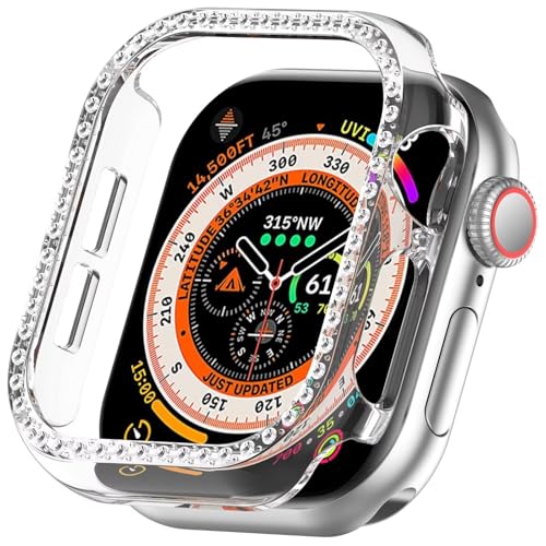 YAYIYY Hülle für Apple Watch Series 10 46mm,Harter PC, Mit Diamant, Ultradünn, Sturzsicher, Kratzfest, Smartwatch Schutzhülle.Transparent von YAYIYY