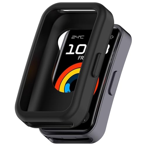 YAYIYY Hülle für Huawei Band 9 NFC, Halbe Packung Weichem TPU, Sturzsicher, Kratzfest,Smartwatch Schutzhülle.Schwarz von YAYIYY