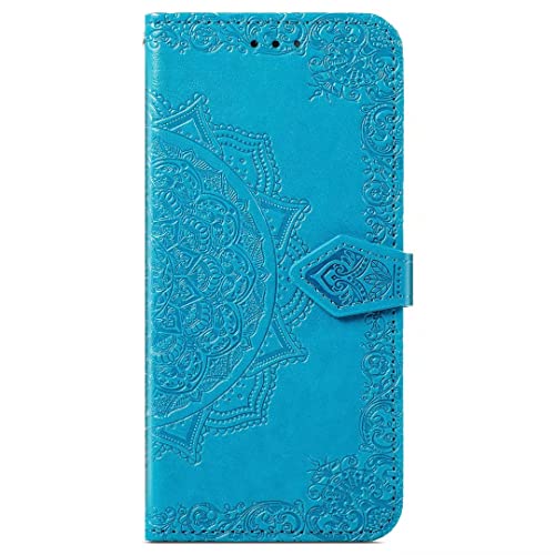 YAYIYY Hülle für Motorola Edge 50 Fusion, Premium Leder Brieftasche Flip Cover mit Kartenfächern Magnetverschluss Ständer, Handyhülle für Motorola Edge 50 Fusion.Blau von YAYIYY