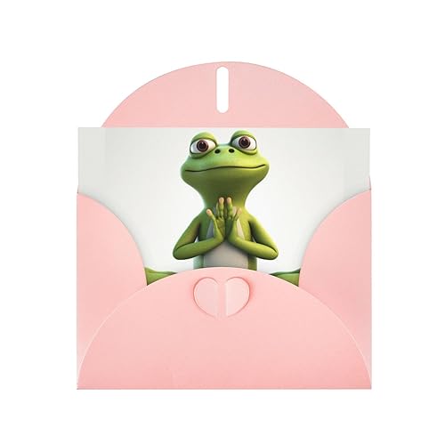 Die lustigen Frosch-Yoga-Geburtstagskarten mit Umschlägen. Diese leere Grußkarte verwendet Perlenpapier-Liebesknopf-Umschlag-Verpackung. Für alle Anlässe, Geburtstagskarten, Hochzeitskarten. von YAzgaN