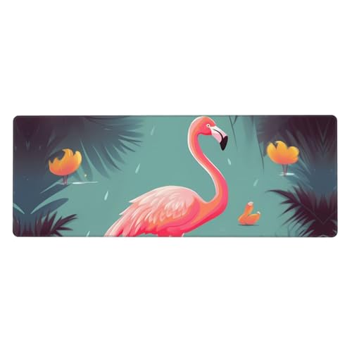 Extra großes Tastatur-Pad mit Flamingo-Motiv, mit Gummidruck, verschleißfest, angenehm zu berühren, geeignet für Desktop-Laptops von YAzgaN