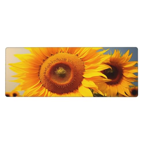 Extra großes Tastatur-Pad mit Sonnenblumen-Motiv. Dieses Computer-Mauspad ist verschleißfest, angenehm zu berühren, geeignet für Desktop-Laptops von YAzgaN