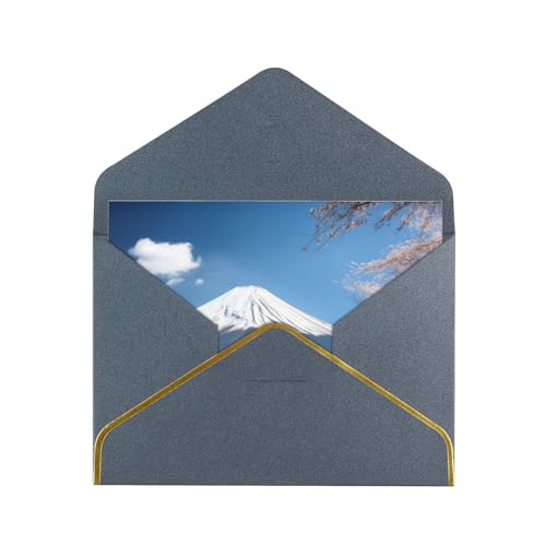 YAzgaN Mt. Fuji im Frühjahr Geburtstagskarten mit Umschlägen. Diese leere Grußkarte besteht aus Perlglanzpapier mit goldenem Rand. Für alle Anlässe, Geburtstagskarten, Hochzeitskarten. von YAzgaN