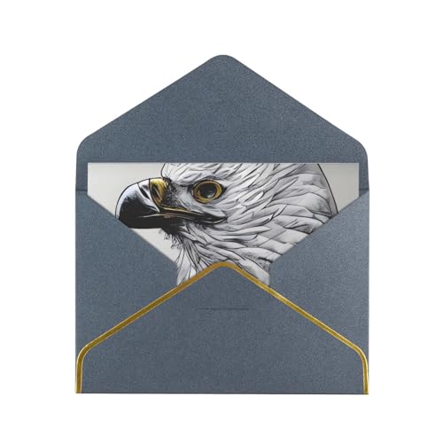 YAzgaN Skizzieren Sie einen Adler-Geburtstagskarten mit Umschlägen. Diese leere Grußkarte besteht aus Perlglanzpapier mit goldenem Rand. Für alle Anlässe, Geburtstagskarten, Hochzeitskarten. von YAzgaN