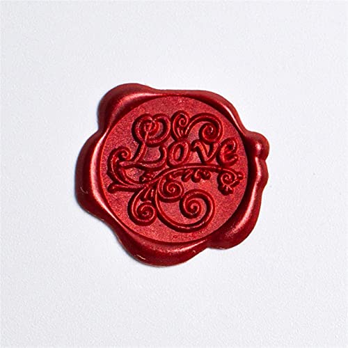 Wachs-Siegel-Aufkleber, 30pcs Three-Dimensional Relief Wax Seal Stickers, Creative Gift Packaging Decorative Accessories, Envelope Envelope Stickers Double-Sided Tape(Claret Love) von YBAAKZIIR