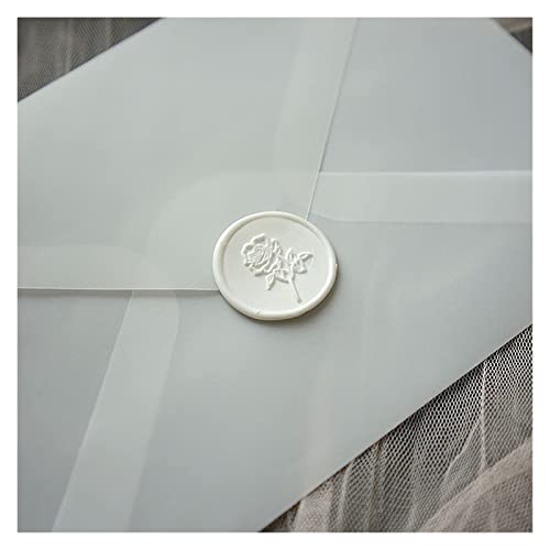 Wachs-Siegel-Aufkleber, Wachssiegelaufkleber, 30 Stück, geprägt, fertige Bastelaufkleber for Umschläge, Einladungsumschläge, Geschenkverpackungen und Dekorationen(White [Rose]) von YBAAKZIIR