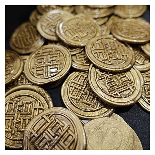 Wachs-Siegel-Aufkleber, Wax Seal Stickers 30 Pieces Embossed, Finished Crafts Envelope Seal Stickers, Invitation Envelope Gift Packaging And Decoration(Gold [Happiness]) von YBAAKZIIR