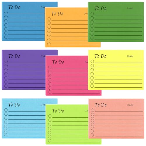 YDHfdc 9 Blöcken Notizblöcke 450 Blätter Haftnotizen Klebezettel To Do Liste Linierte notizzettel Sticky Notes Selbstklebend für Zuhause Büro Schule (10 X 7cm) von YDHfdc