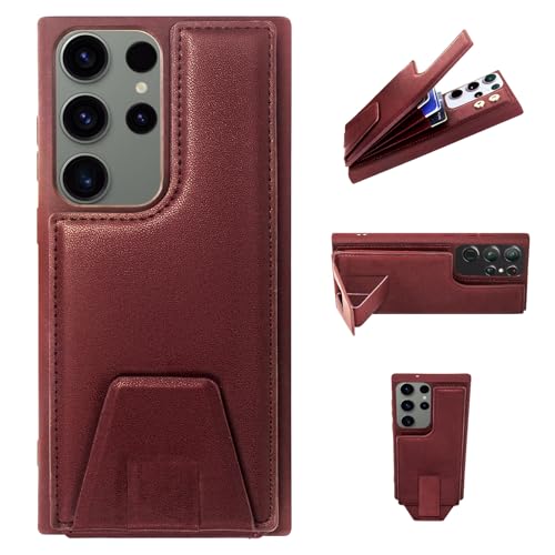 YDIJCYAN Kompatibel mit Samsung Galaxy S22 Hülle Brieftasche mit Kartenhalter, mit Unsichtbare Ständer, RFID Blocking Leder Schutzhülle Doppeltasten Stoßfest Cover 6,1 Zoll Weinrot YDIJCYAN Kompatibel mit Samsung Galaxy S22 Hülle Brieftasche mit Kartenhalter, mit Unsichtbare Ständer, RFID Blocking Leder Schutzhülle Doppeltasten Stoßfest Cover 6,1 Zoll Weinrot von YDIJCYAN