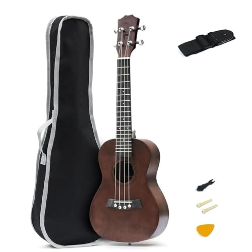 Ukulele 21/23/26" Mahagoni-Ukulele Mit Ukulelenzubehör Einschließlich Gigbag-Gurt Nylonsaiten Elektronische Stimmgerät-Plektren(26inch) von YDVGERTH