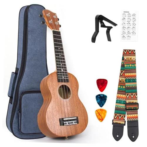 Ukulele 21-Zoll-Tenor-Ukulele Mahagoni-Ukulele Für Anfänger Mit Gigbag Stimmgerät Riemen Saiten Kapodaster von YDVGERTH