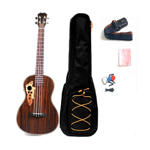 Ukulele Elektrische 30-Zoll-Bass-Ukulele Aus Palisander Mit Truss Und EQ, Mit Gigbag Gurt Nylonsaiten Und Elektronischem Stimmgerät von YDVGERTH