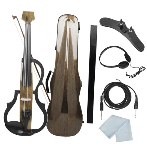 Violine 4/4 Elektrische Violine Stille Carbon Faser Elektrische Violine Mit Violine Bogen Kopfhörer Kabel Tragbare Fall Zubehör(SET2) von YDVGERTH