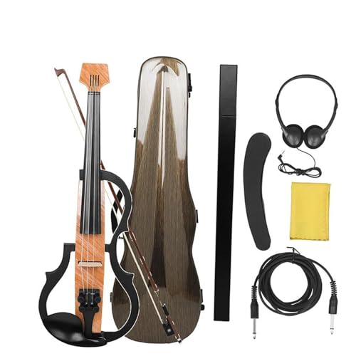 Violine Elektrische Violine 4/4 Professionelle Carbon Geige Violine Mit Bogen Kopfhörer Kabel Schulter Rest Tragen Fall Zubehör(SET2) von YDVGERTH