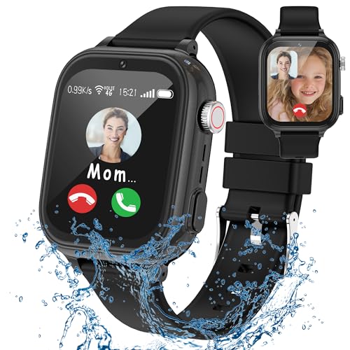 4G Smartwatch Kinder mit GPS und Telefon, Videoanrufen, SOS, Schulmodus, Anruffunktion, Wasserdicht, WLAN, Spiele, Musik, Kamera, Kinder Smartwatch zum Telefonieren für 4–16 Jungen und Mädchen von YEDASAH