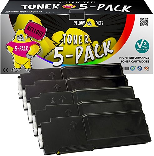 YELLOW YETI 5 Premium Toner kompatibel für Dell C2660dn C2665dn C2665dnf | 593-BBBU 6.000 Seiten 593-BBBT 593-BBBS 593-BBBR 4.000 Seiten von YELLOW YETI