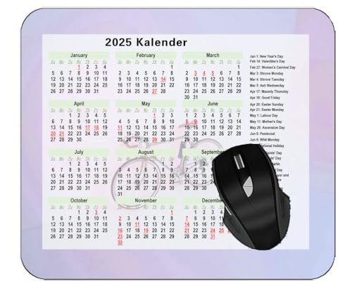 YENDOSTEEN 2025 Kalender Mauspad,Spiel Naht Mousepad,Computerzubehör Mousepad,Fahrrad rosa Licht Gaming Mauspad,Computer Zubehör Anti-Rutsch Mauspad von YENDOSTEEN