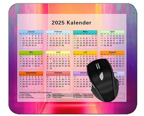 YENDOSTEEN Mauspad 2025 Kalender mit Feiertagen,Wandleuchte Lichtblicke rutschfeste Gummi-Mauspads für Bürocomputer,Laptop von YENDOSTEEN