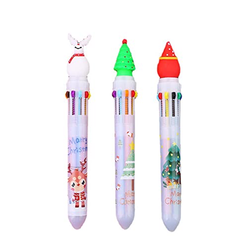 Press Rollerball Pen 10 In1 Farbiger Weihnachts Rentier Weihnachtsmann Schüler Zurück Zur Schule von YENVWG