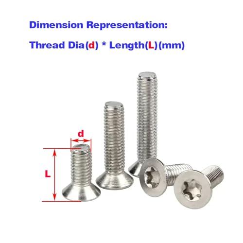 304 Edelstahlschraube Senkkopf/Flachkopf-Torx-Schraube/Diebstahlsichere Schraube Anti-Entfernungsschraube M3M4M5M6(10pcs M5x40) von YEPENG