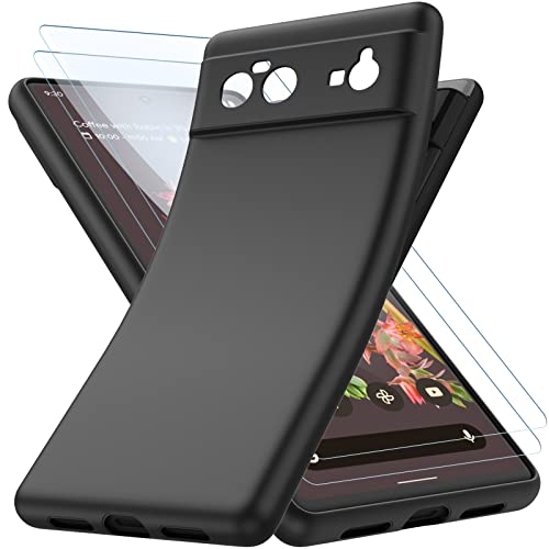 YESARMOR Schwarz Hülle für Google Pixel 6, Stoßfest Schutzhülle, Weiches Silikon TPU, Extra Dünn, Schwarz Handyhülle für Google Pixel 6 Schwarz von YESARMOR