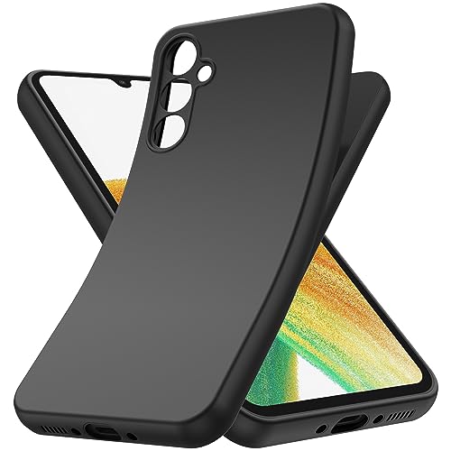 YESARMOR Schwarz Hülle für Samsung Galaxy A34 5G, Stoßfest Schutzhülle, Weiches Silikon TPU, Extra Dünn, Schwarz Handyhülle für Samsung Galaxy A34 Schwarz von YESARMOR