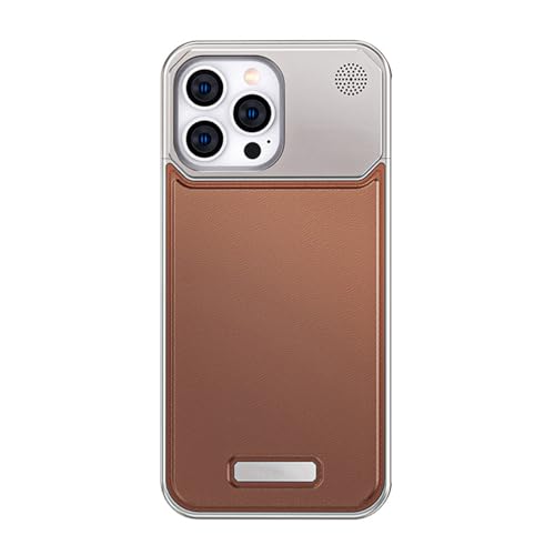 YEXIONGYAN Schutzhülle für iPhone 14Pro Max/14 Pro/14, echtes Leder, Aromatherapie, Aluminiumlegierung, ohne Rand, kratzfeste Schale (15, Roségold) von YEXIONGYAN