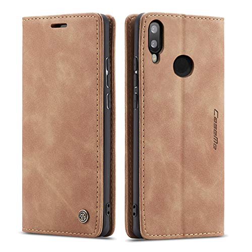 YFXP Kompatibel mit Huawei P smart 2019 Hülle Leder,Magnetverschluss Premium PU Leder Flip Brieftasch Stil Case Standfunktion.Braun von YFXPDF