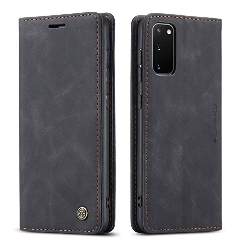 YFXP Kompatibel mit Samsung Galaxy S20 Hülle Leder,Magnetverschluss Premium PU Leder Flip Brieftasch Stil Case Standfunktion.Schwarz von YFXPDF