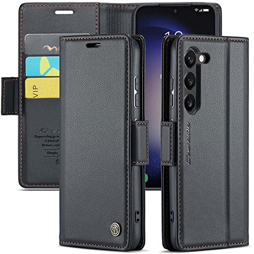 YFXPDF Handyhülle Kompatibel mit Samsung Galaxy S23 Hülle Premium Lederhülle Klappbar Flip Case Tasche Magnet Kartenfach Standfunktion Schutzhülle,Schwarz von YFXPDF