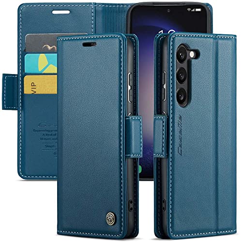 YFXPDF Handyhülle Kompatibel mit Samsung Galaxy S23 Plus Hülle Premium Lederhülle Klappbar Flip Case Tasche Magnet Kartenfach Standfunktion Schutzhülle,Blau von YFXPDF