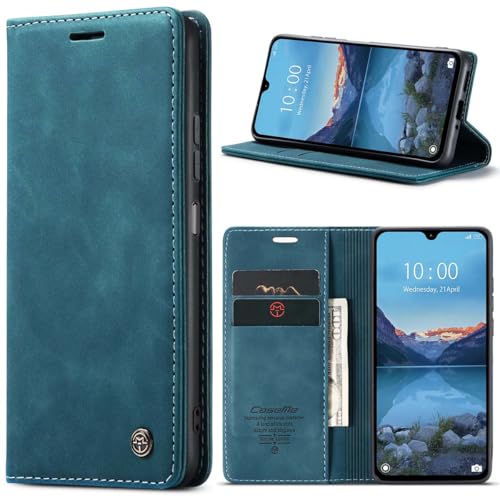 YFXPDF Kompatibel mit Redmi 14C (6.88 Zoll) Hülle Leder,Magnetverschluss Premium PU Leder Flip Brieftasch Stil Case Standfunktion.Blau von YFXPDF