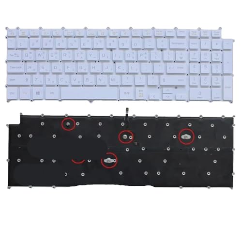 YGUWZ Tastatur mit Hintergrundbeleuchtung, kompatibel mit 17Z90N 17Z95N 17Z90N-V 17Z90N-R.AAC8U1 17U70P 17U70P-P 17UD70P Xin-KR-US-SP-Layout(KR White Backlit) von YGUWZ