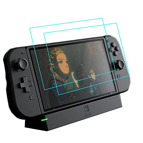 YGoal Tempered Glass für Nintendo Switch OLED, (2 Stück) 9H Härte Anti-Kratzen Blasenfrei Schutzglas Displayschutzfolie für Nintendo Switch OLED 7 Zoll Tablet von YGoal