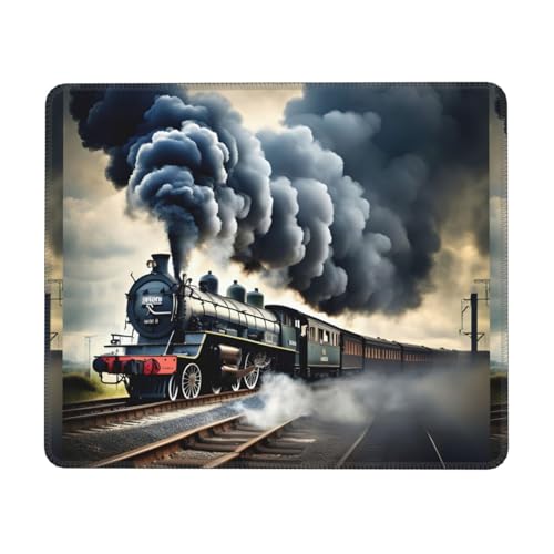 YHBLYKXP Dampfzug Wolken Druck Mousepads Mousepads für Schreibtisch kabellos waschbar Mousepad Mousepad mit genähtem Rand von YHBLYKXP