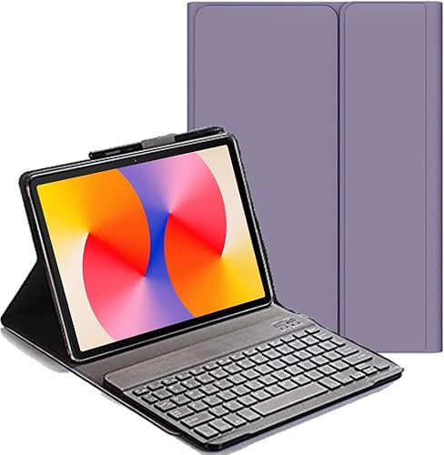 YHFZR Tastatur Hülle for iPad Pro 11 Zoll M4 2024, (QWERTY Layout), Ultradünn Flip Entfernbar Drahtloser Keyboardständer Ledertasche für iPad Pro 11 Zoll M4 2024, Lila von YHFZR