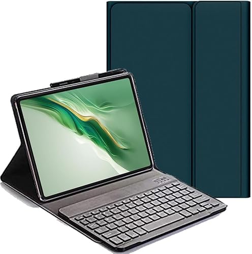 YHFZR Tastatur Hülle for iPad Pro 13 Zoll M4 2024, (QWERTY Layout), Ultradünn Flip Entfernbar Drahtloser Keyboardständer Ledertasche für iPad Pro 13 Zoll M4 2024, Grün von YHFZR