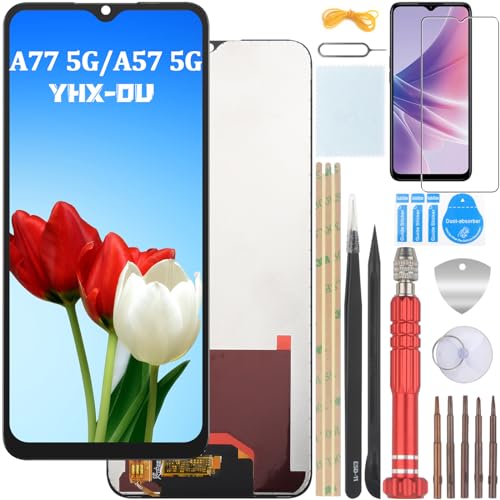 YHX-OU 6.67'' TFT Display Schwarz Für Oppo A57 5G A77 5G CPH2339 LCD Display Touchscreen Bildschirm Digitizer Assembly Glas mit Werkzeug+ 1 Stück Schutzfolie von YHX-OU