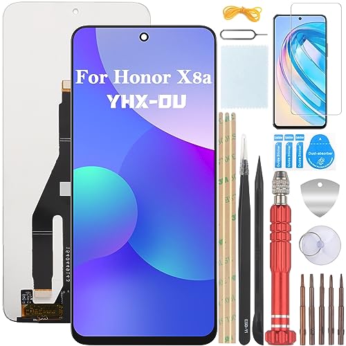 YHX-OU 6.7'' Schwarz Display Für Honor X8a CRT-LX1 CRT-LX2 CRT-LX3 ​​LCD Display Touchscreen Ersatz Bildschirm Glas Assembly mit Werkzeug + 1 Stück Schutzfolie von YHX-OU