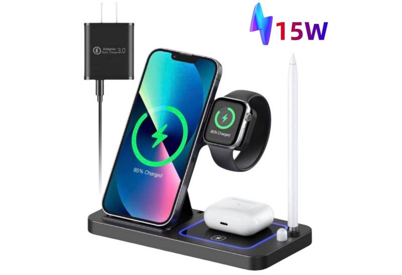 YI 4-in-1 Wireless Charger Ladestation für iPhone iWatch AirPods Pens Induktions-Ladegerät von YI